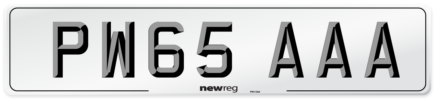 PW65 AAA Number Plate from New Reg